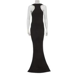 مملوكة مسبقًا Elisabetta Franchi Black Crepe Back Open Evening Gown S