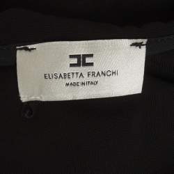 مملوكة مسبقًا Elisabetta Franchi Black Crepe Back Open Evening Gown S