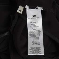 مملوكة مسبقًا Elisabetta Franchi Black Crepe Back Open Evening Gown S