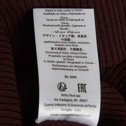 Pre Owned Elisabetta Franchi Burgundy Rib Knit Bodycon Dress S