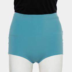 Pre Owned Elisabetta Franchi Blue Tulle & Lace Trim High Waist Sheer Midi Skirt M