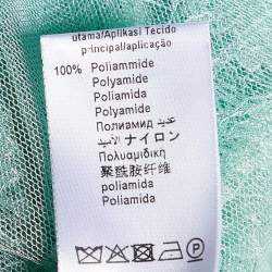 Pre Owned Elisabetta Franchi Mint Green Lace & Tulle Sleeveless Gown L