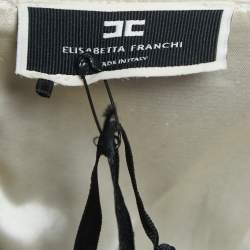 Pre Owned Elisabetta Franchi Black/White Knit Mini Dress S