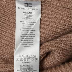 Pre Owned Elisabetta Franchi Ivory White/Mauve Colorblock Knit Dress S