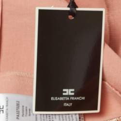 Pre Owned Elisabetta Franchi Metallic Rose Gold Lurex High Rise Cropped Trousers S