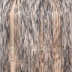 Pre Owned Elisabetta Franchi Beige Fringed Jersey Belted Midi Dress M