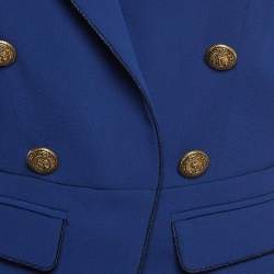 Pre Owned Elisabetta Franchi Blue Crepe Jacket L