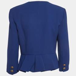 Pre Owned Elisabetta Franchi Blue Crepe Jacket L