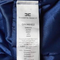 Pre Owned Elisabetta Franchi Blue Crepe Jacket L