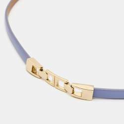 Pre Owned Elisabetta Franchi Purple Faux Leather Slim Belt 42