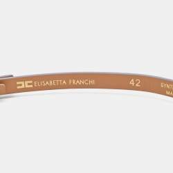 Pre Owned Elisabetta Franchi Purple Faux Leather Slim Belt 42