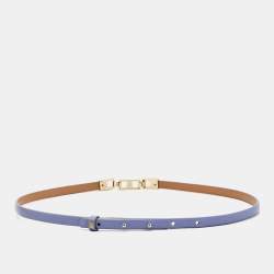 Pre Owned Elisabetta Franchi Purple Faux Leather Slim Belt 42