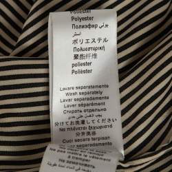 Pre Owned Elisabetta Franchi White Pinstripe Satin & Georgette Detachable Skirt Short Dress M