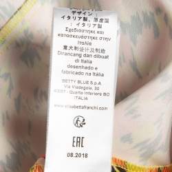 Pre Owned Elisabetta Franchi Multicolor Crepe Detailed Waist Wrap Mini Dress M