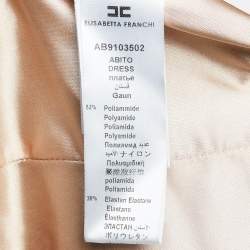 Pre Owned Elisabetta Franchi Black & Beige Crepe Mini Dress M