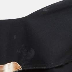 Pre Owned Elisabetta Franchi Black & Beige Crepe Mini Dress M