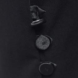 Pre Owned Elisabetta Franchi Black & Beige Crepe Mini Dress M