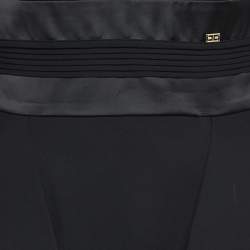 Pre Owned Elisabetta Franchi Black & Beige Crepe Mini Dress M