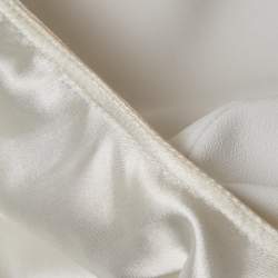 Pre Owned Elisabetta Franchi White Crepe Embellished Waist Mini Dress M