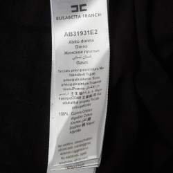 مملوكة مسبقًا Elisabetta Franchi Black Monogram Patterned Cotton Knit Mini Dress M