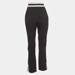 Pre Owned Elisabetta Franchi Black Embellished Stretch Knit Trousers L