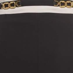 Pre Owned Elisabetta Franchi Black Embellished Stretch Knit Trousers L