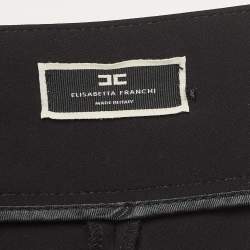 Pre Owned Elisabetta Franchi Black Embellished Stretch Knit Trousers L