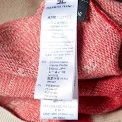 Pre Owned Elisabetta Franchi Red Logo Jacquard Knit Mini Dress M