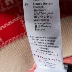 Pre Owned Elisabetta Franchi Red Logo Jacquard Knit Mini Dress M