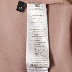 Pre Owned Elisabetta Franchi Pink Pearl Detail Chiffon Strapless Mini Dress M