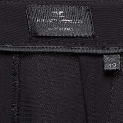 Pre Owned Elisabetta Franchi Black Crepe Pencil Skirt M