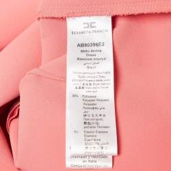 Pre Owned Elisabetta Franchi Peach Pink Crepe Sheath Dress M