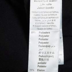 Pre Owned Elisabetta Franchi Black/Gold Sequin Crepe Blazer M