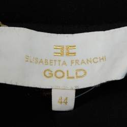 Pre Owned Elisabetta Franchi Black/Gold Sequin Crepe Blazer M
