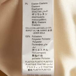 Elisabetta Franchi Cream Chain Print Crepe Sequin Neck-Tie Shift Dress M