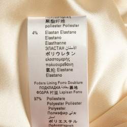 Elisabetta Franchi Cream Chain Print Crepe Sequin Neck-Tie Shift Dress M