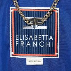 Pre Owned Elisabetta Franchi Blue Nylon Windbreaker Jacket S