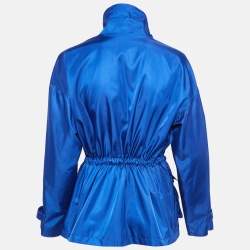 Pre Owned Elisabetta Franchi Blue Nylon Windbreaker Jacket S