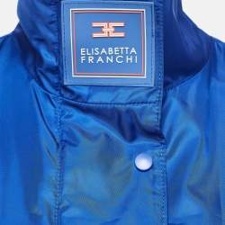 Pre Owned Elisabetta Franchi Blue Nylon Windbreaker Jacket S