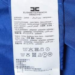 Pre Owned Elisabetta Franchi Blue Nylon Windbreaker Jacket S