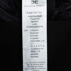 Pre Owned Elisabetta Franchi Black Crepe High-Rise Wide Leg Trousers S