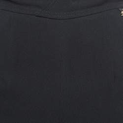 Pre Owned Elisabetta Franchi Black Crepe High-Rise Wide Leg Trousers S