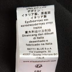 Pre Owned Elisabetta Franchi Navy Blue Crepe Single Breasted Blazer M