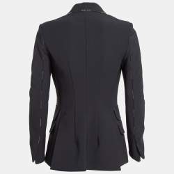 Pre Owned Elisabetta Franchi Navy Blue Crepe Single Breasted Blazer M