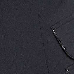 Pre Owned Elisabetta Franchi Navy Blue Crepe Single Breasted Blazer M