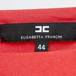 Elisabetta Franchi Red Crepe One Shoulder Top L