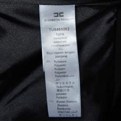 Pre Owned Elisabetta Franchi Black Crepe Lace Trimmed Jumpsuit XL