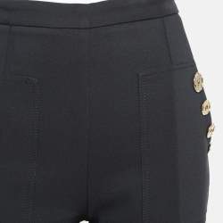 Elisabetta Franchi Black Stretch Crepe Flared Trousers L
