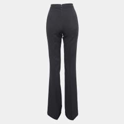 Elisabetta Franchi Black Stretch Crepe Flared Trousers L
