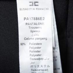 Elisabetta Franchi Black Stretch Crepe Flared Trousers L